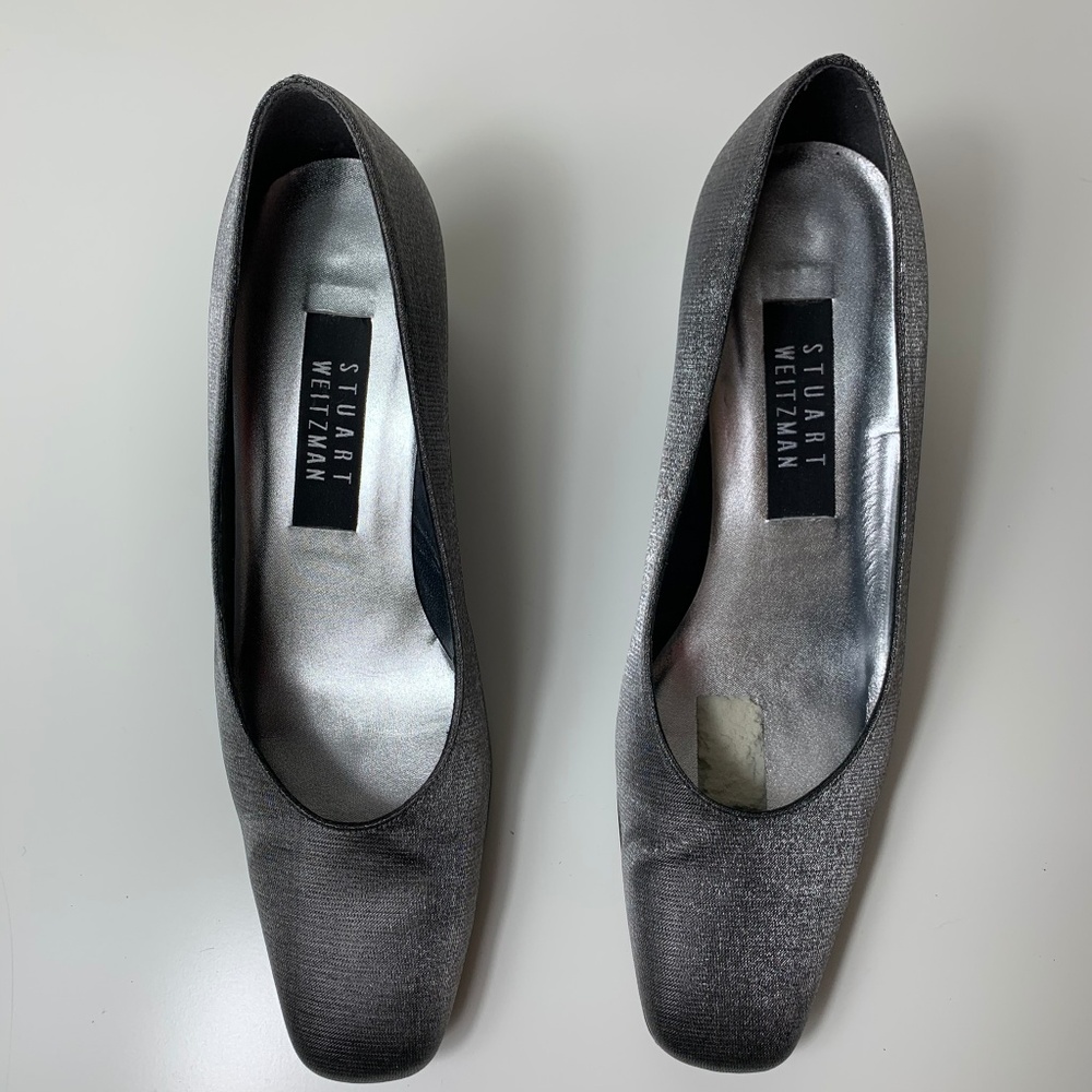 Stuart Weitzman Gray Satin Pumps, 7.5 - Picture 2 of 7